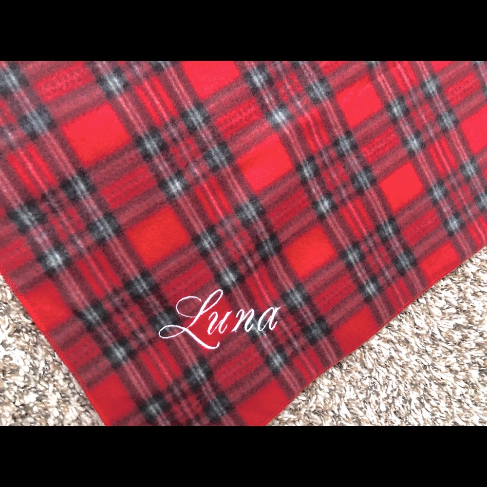 New! Handmade lap or baby blanket “Luna” embroidery
